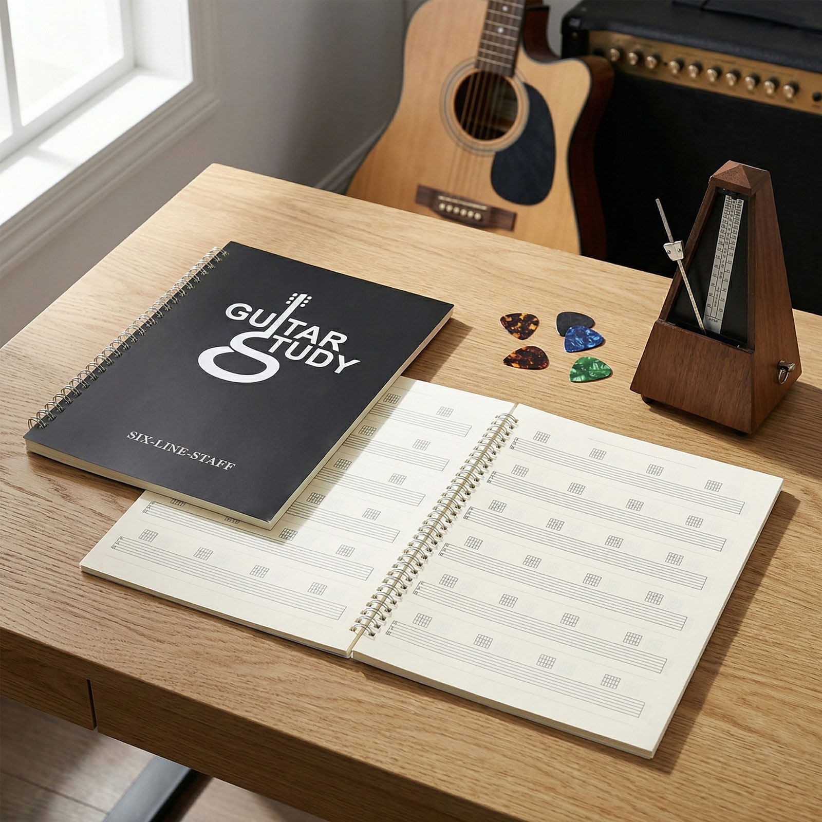 Blank Sheet Music Notebook - 2 шт. блокнот для табулатур гитары,
