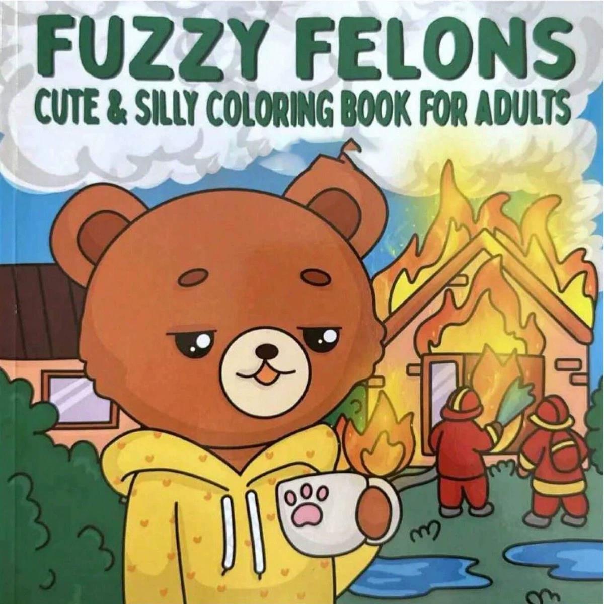 Adult Coloring Book Stress Relief - Книжка-раскраска для взрослых Fuzzy Felons —