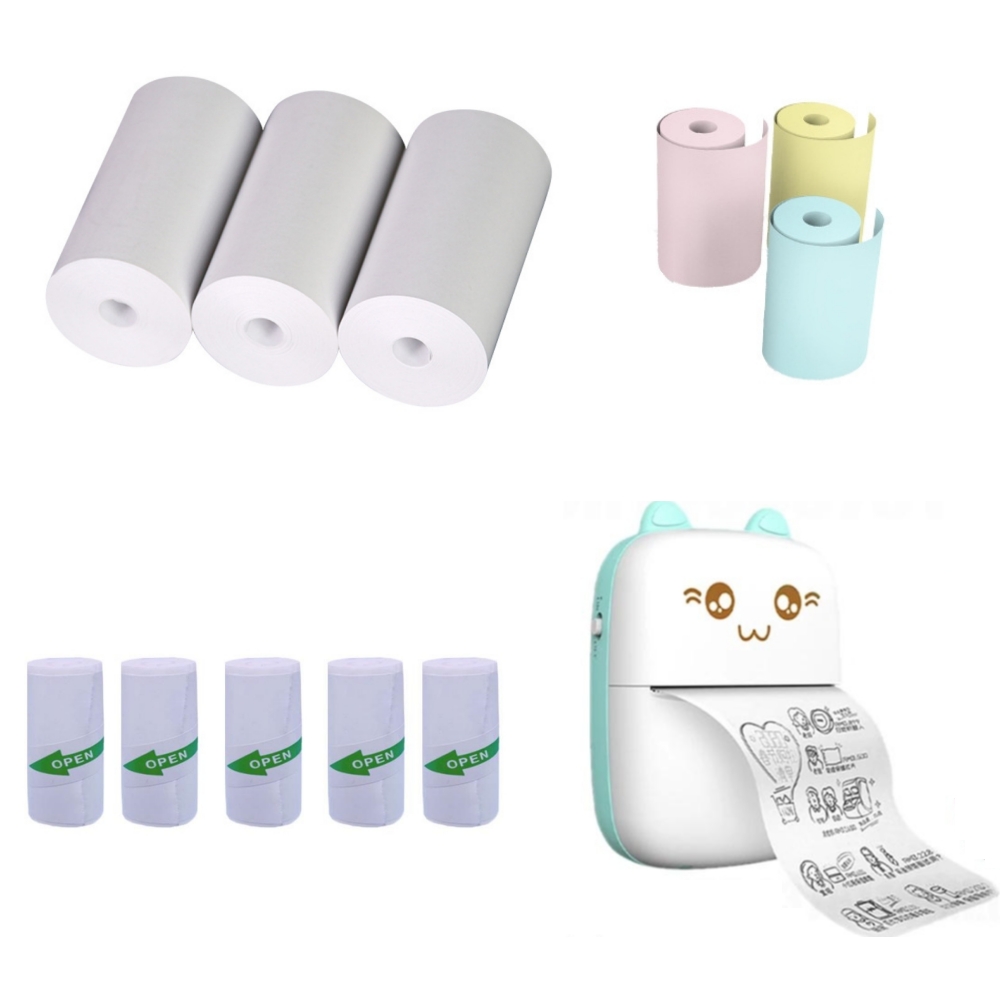 Mini Pocket Thermal Printer Paper Roll - 57x25 мм термобумага, наклейка, бумага для