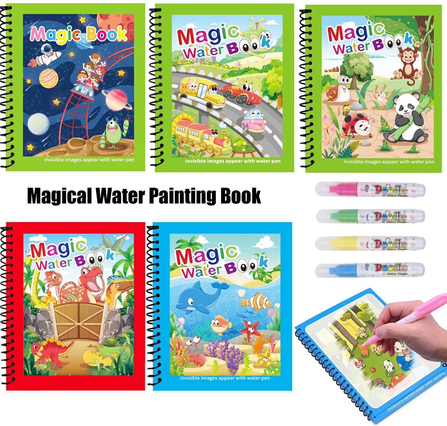 Reusable Water Magic Coloring Book - 1 шт. многоразовые детские волшебные книги