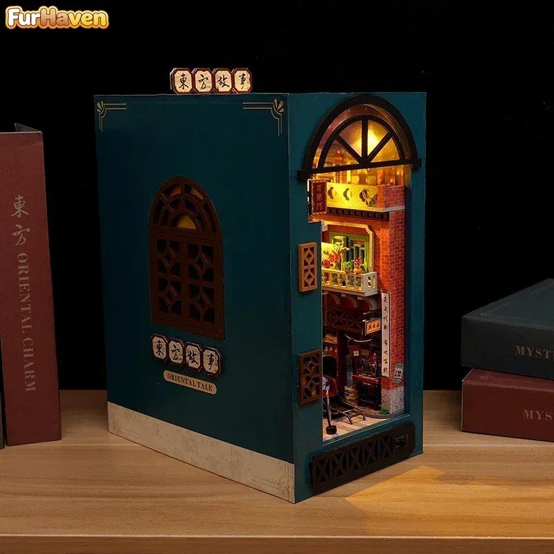 Diy Wooden Book Nook Kit Shelf Insert - Набор для сборки миниатюрной деревянной книжной