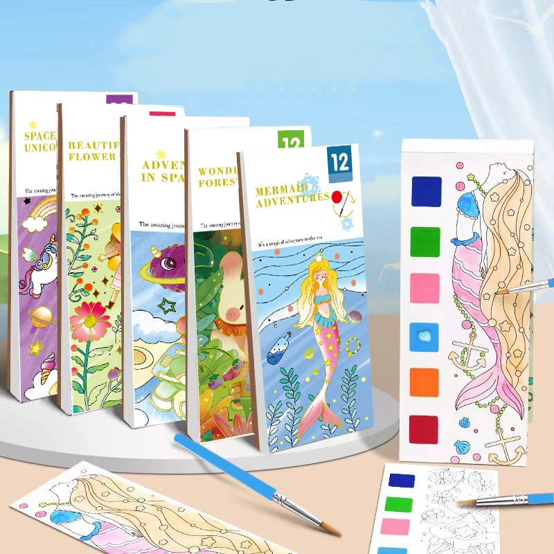 Reusable Water Magic Coloring Book - Bview Art Magic Water-Activated книжка-раскраска для