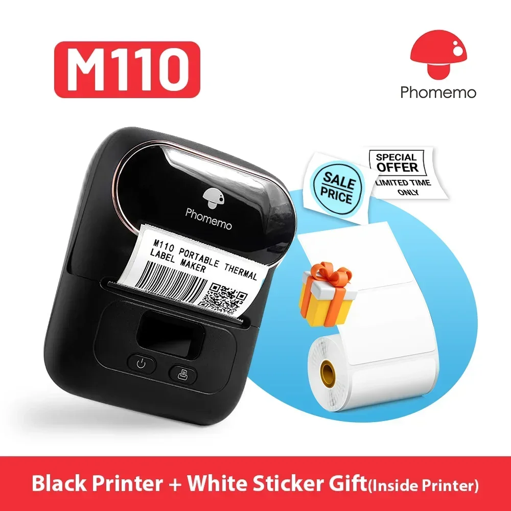 Mini Pocket Thermal Printer Paper Roll - Мини-портативный принтер Phomemo M110, термопринтер для