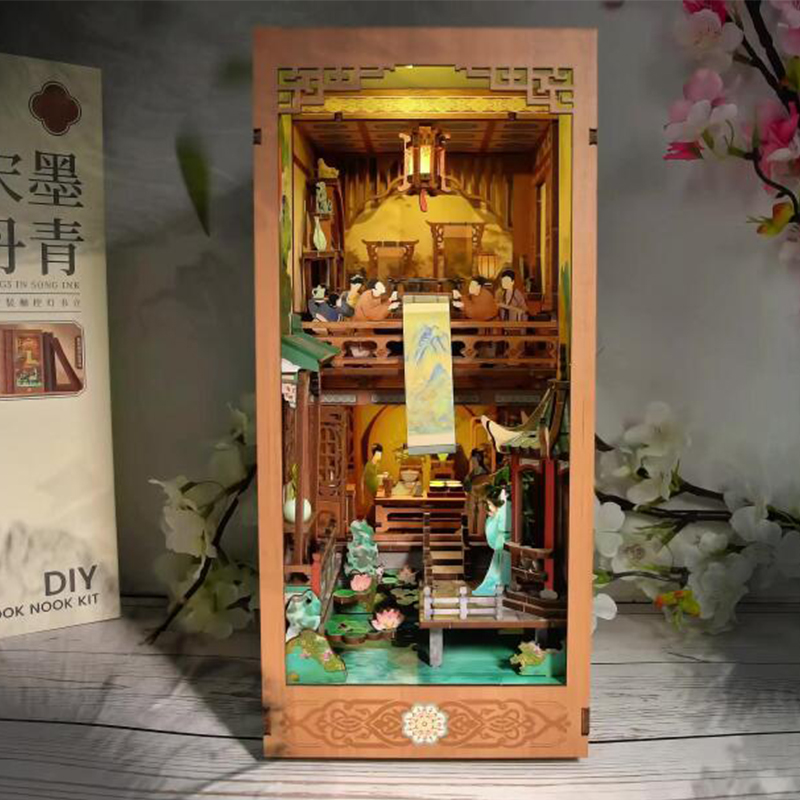 Diy Wooden Book Nook Kit Shelf Insert - DIY деревянная книжная полка-уголок, вставка, комплект