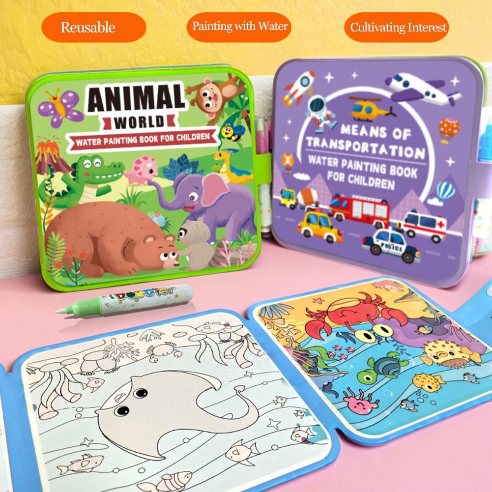 Reusable Water Magic Coloring Book - Складная книга для рисования водой для