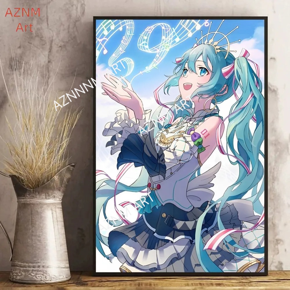 Magazines - Аниме-постер H-Hatsunes M-MikU: Классический аниме-постер, самоклеящаяся