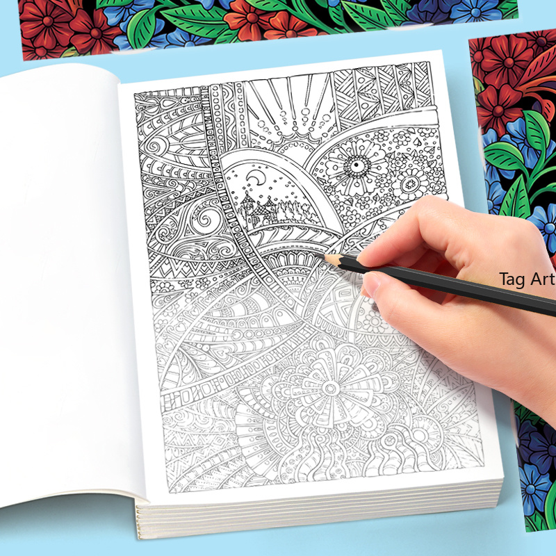 Книга-раскраска для взрослых:  – обзор и цена Adult Coloring Book Stress Relief