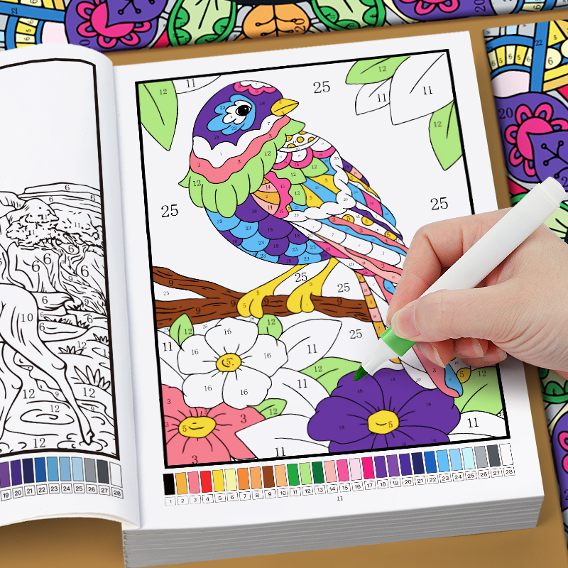 Книга-раскраска по номерам для – обзор и цена Adult Coloring Book Stress Relief