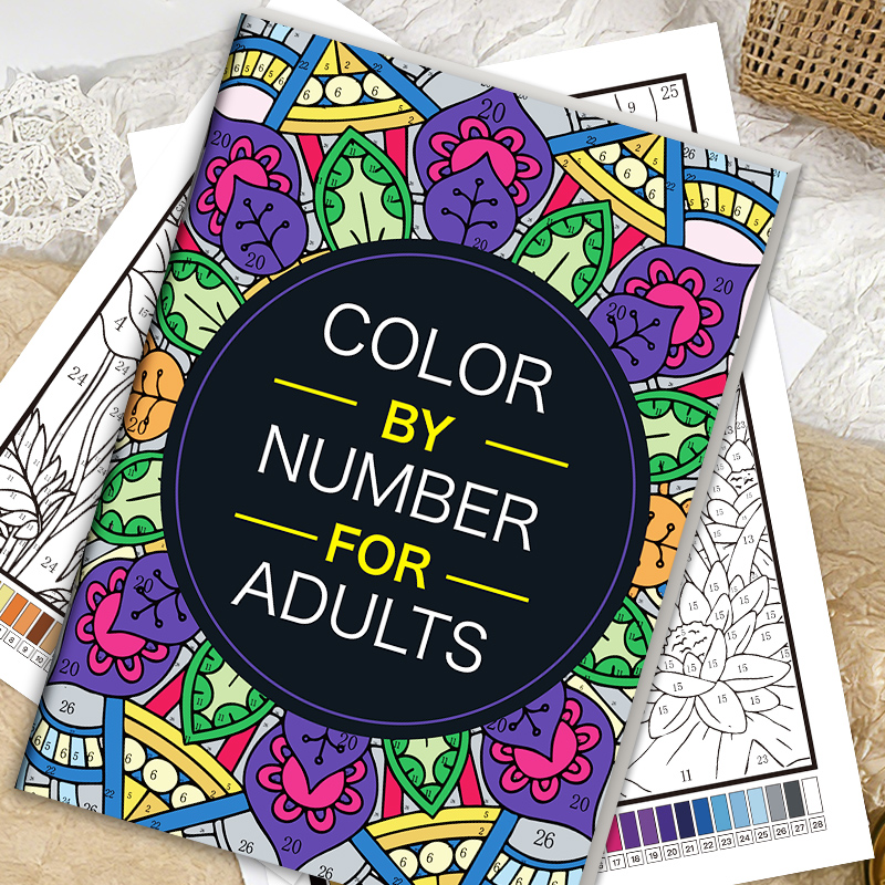 Книга-раскраска по номерам для – обзор и цена Adult Coloring Book Stress Relief