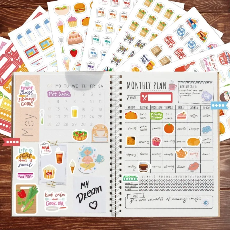 Наклейки для планирования еды, – обзор и цена Stationery Books