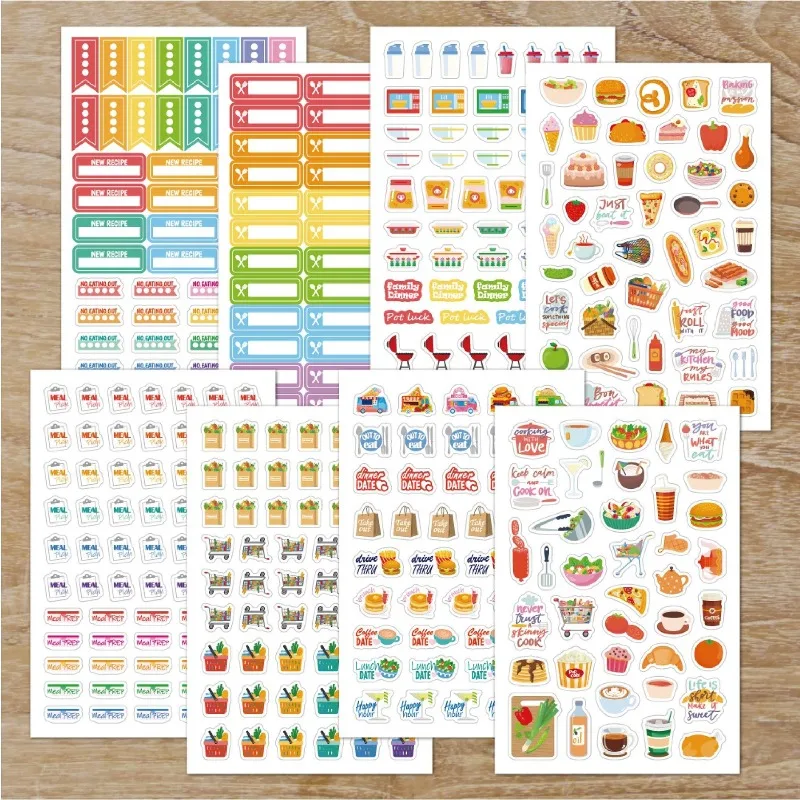 Наклейки для планирования еды, – обзор и цена Stationery Books
