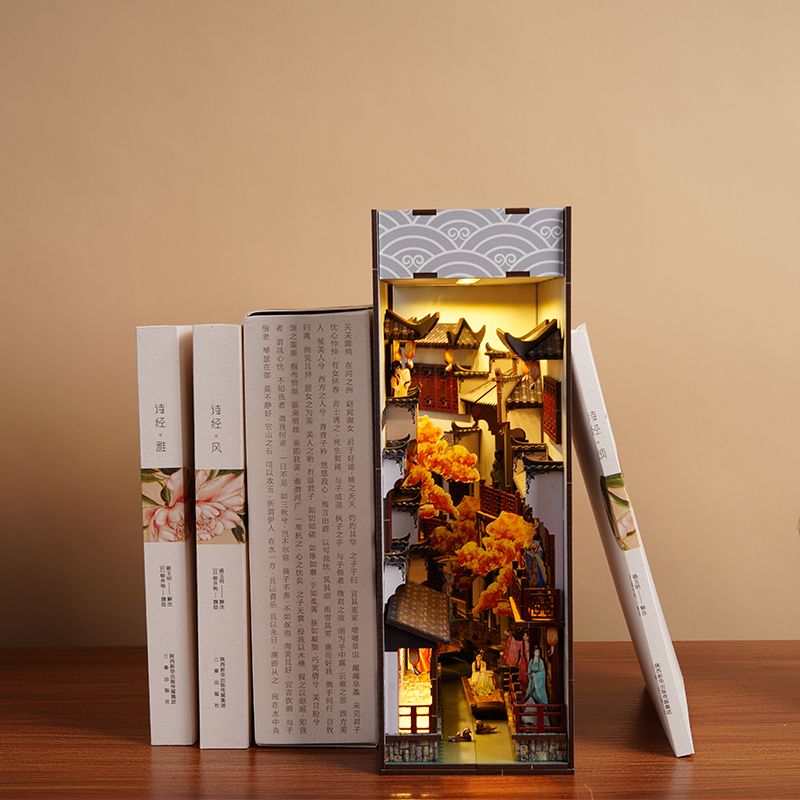 Наборы для сборки миниатюрных  – обзор и цена Diy Wooden Book Nook Kit Shelf Insert