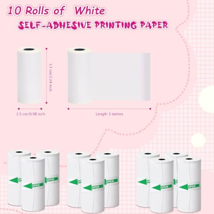 10 рулонов термобумаги для мин – обзор и цена Mini Pocket Thermal Printer Paper Roll