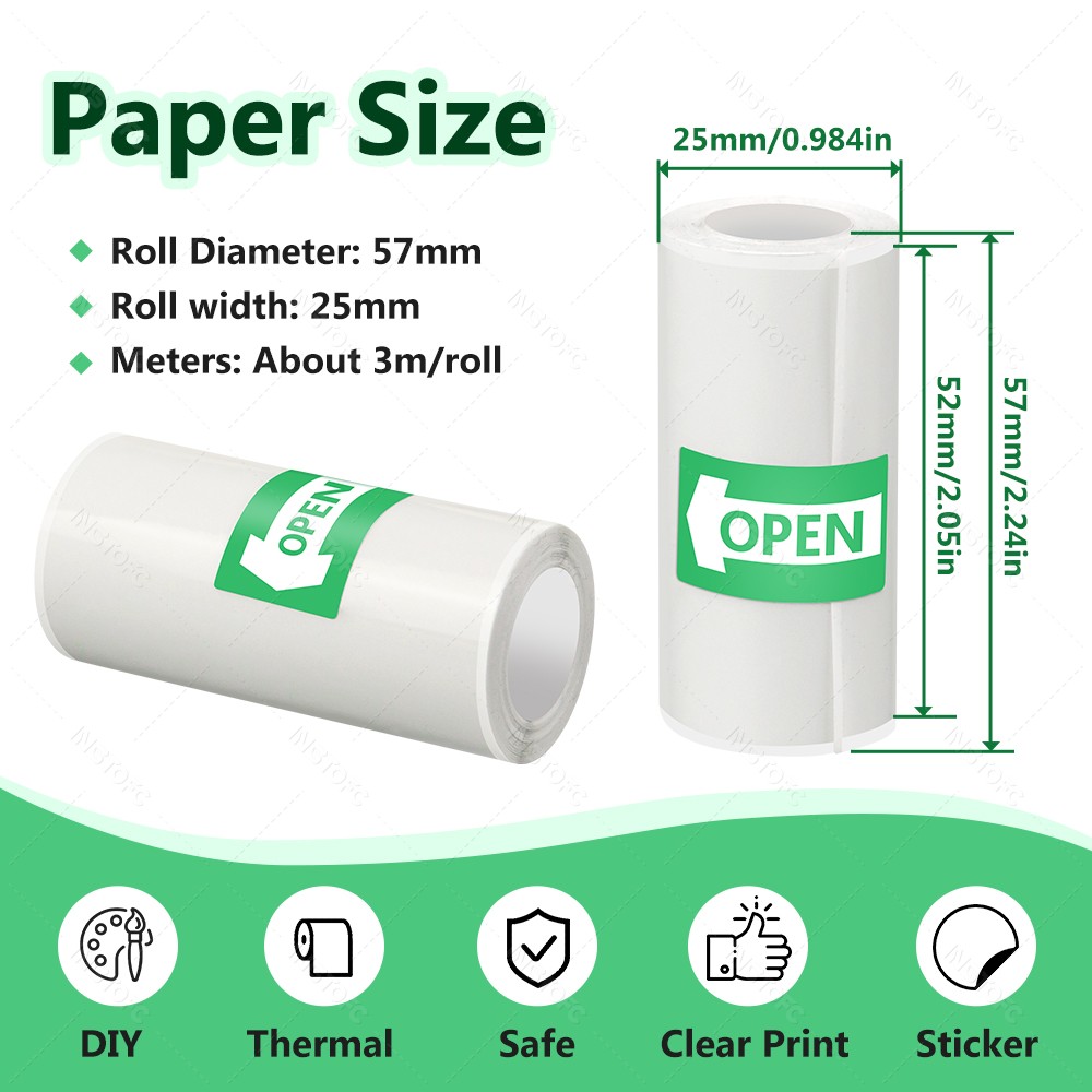 Клейкая бумага для печати, 3 ~ – обзор и цена Mini Pocket Thermal Printer Paper Roll