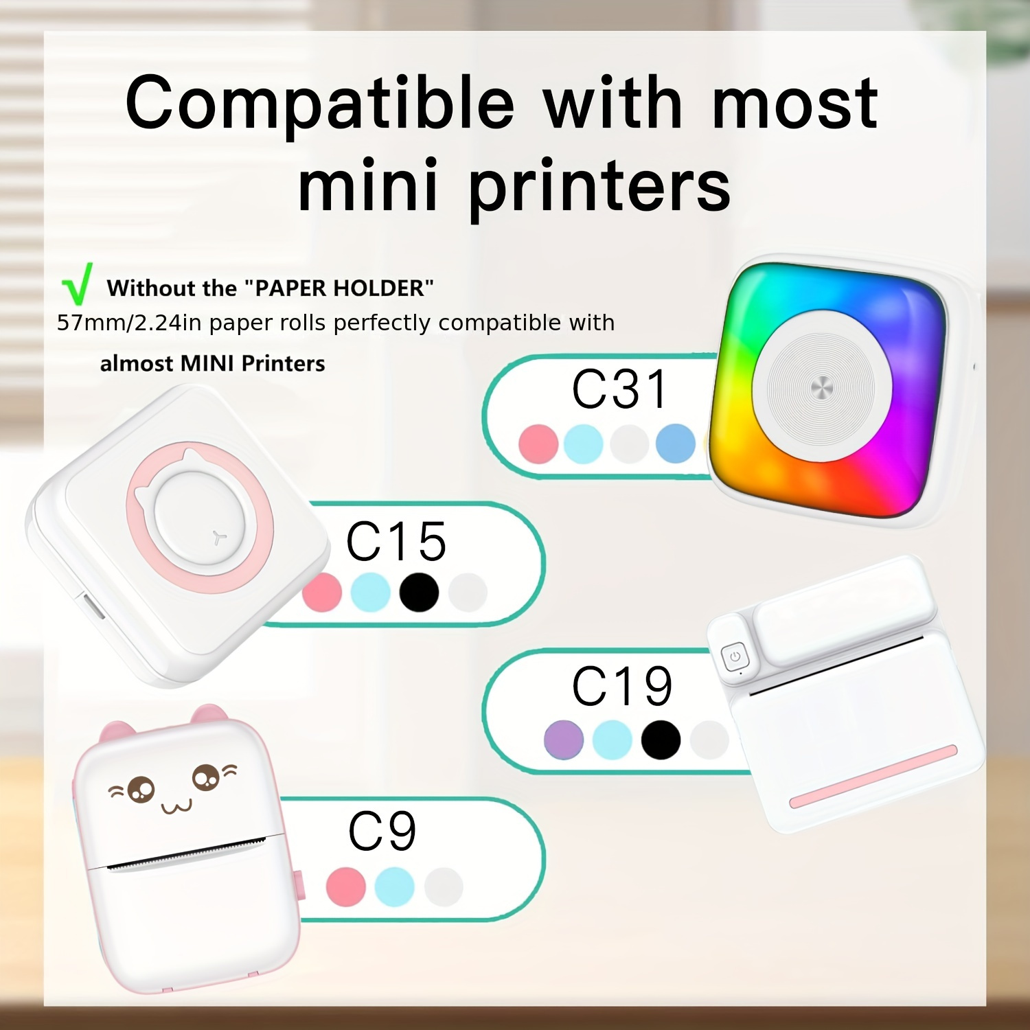 2/4/8 рулонов, прозрачная само – обзор и цена Mini Pocket Thermal Printer Paper Roll