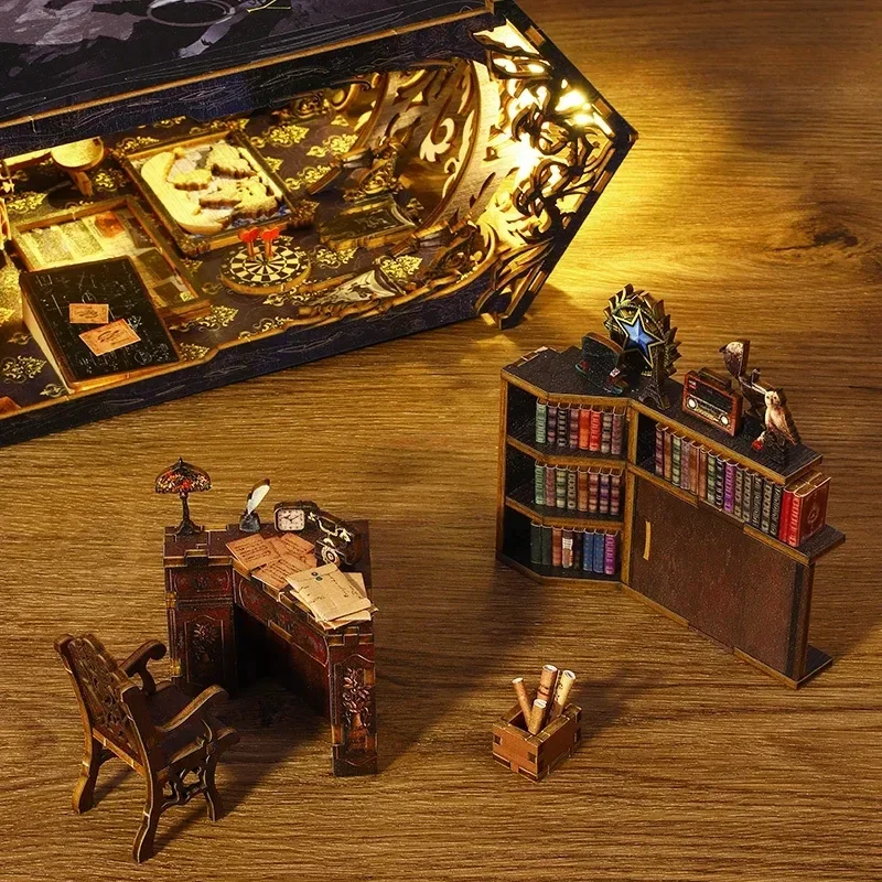Ретро-набор для самостоятельно – обзор и цена Diy Wooden Book Nook Kit Shelf Insert